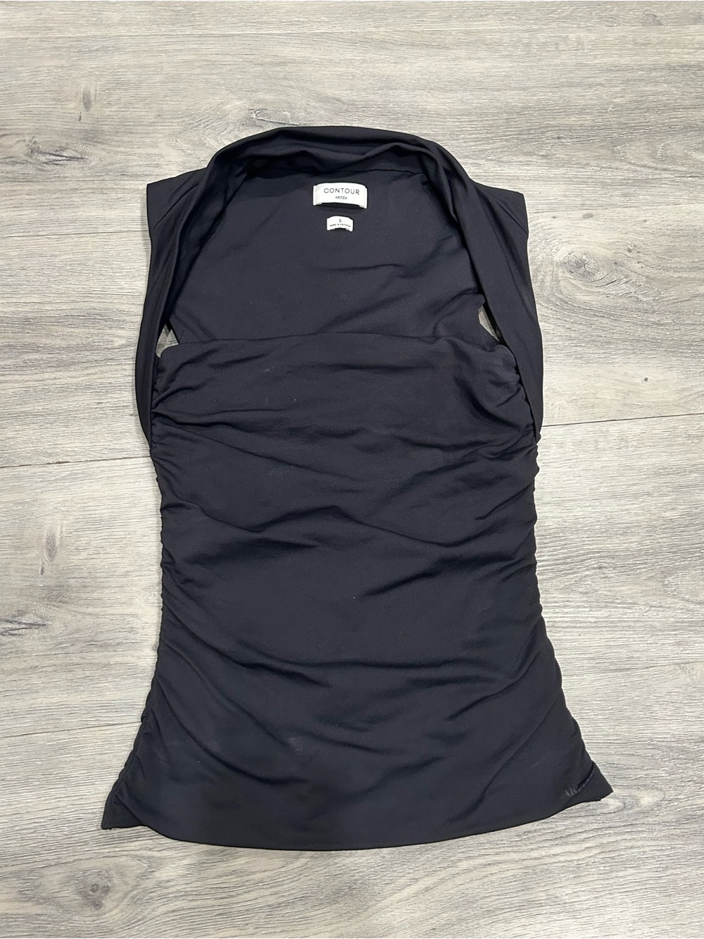 Aritzia Black Contour Ruched Tank Top